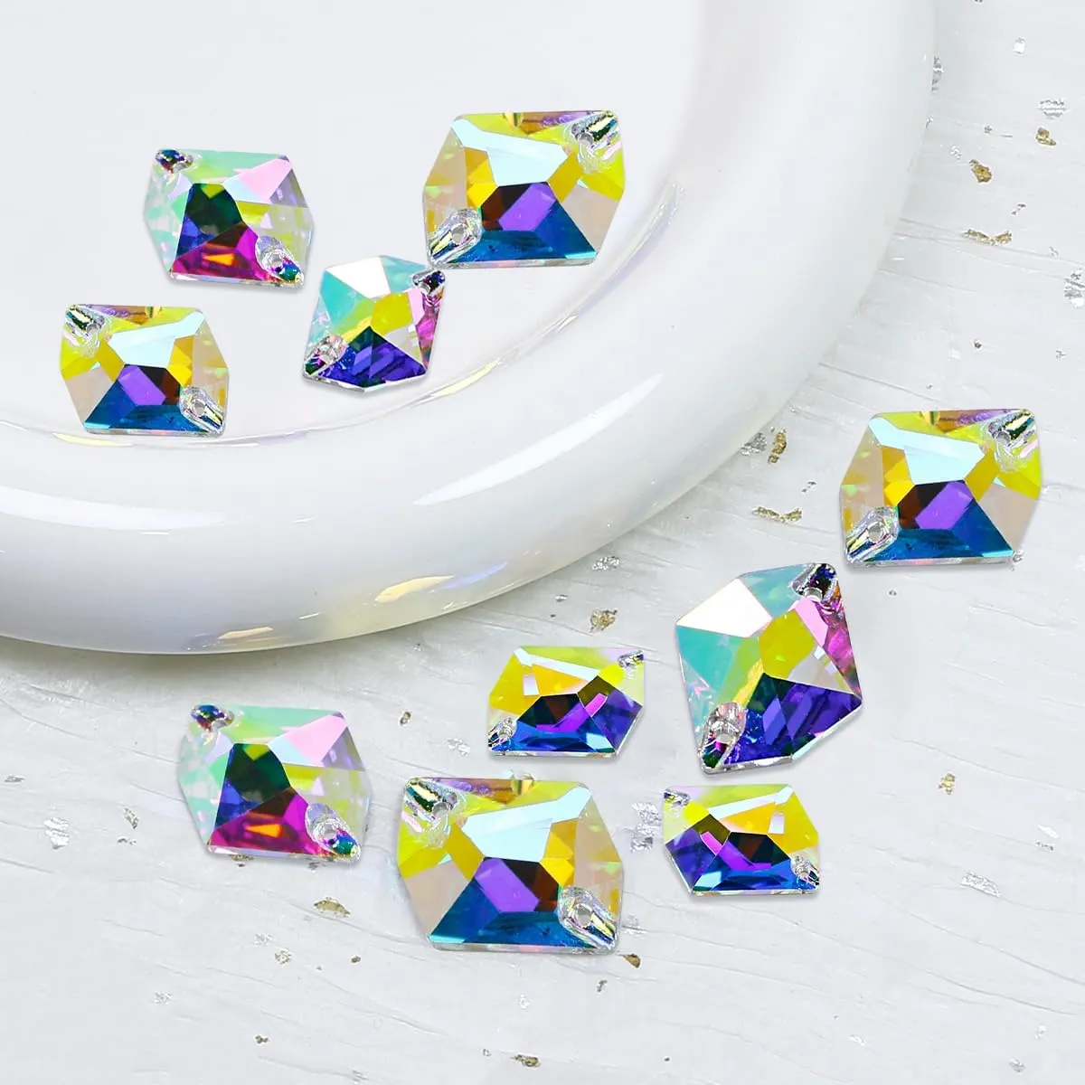 Sew On Rhinestones Glass sew on Rhinestones Cosmic Glass Flat Back Sew on Rhinestone Gemstone Strass for Costume, Clothes, Garments, Jewelry, Belt，Shoes and DIY Crafts