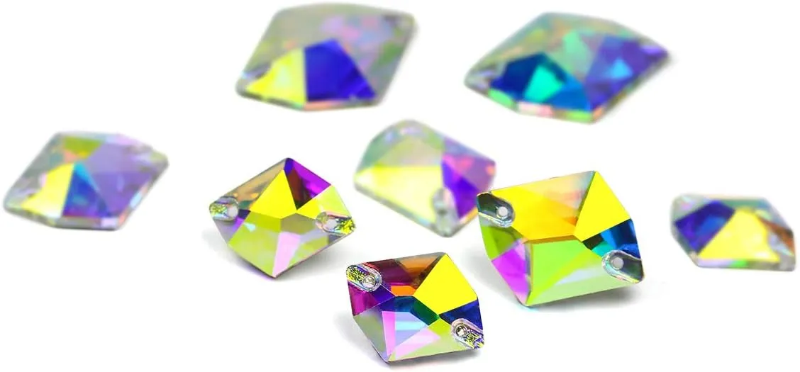 Sew On Rhinestones Glass sew on Rhinestones Cosmic Glass Flat Back Sew on Rhinestone Gemstone Strass for Costume, Clothes, Garments, Jewelry, Belt，Shoes and DIY Crafts