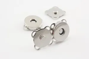 Sew on Thin Round Magnetic Snaps Bag Button Purse Leather Closures for Sewing Purse Bag Clutch Wallet 3/8 Inch / 10mm Nickel F24