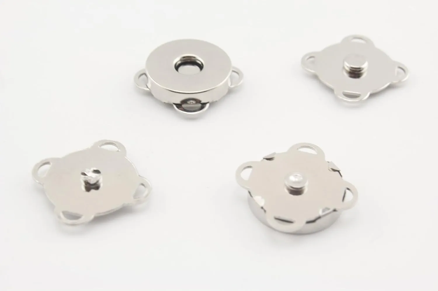 Sew on Thin Round Magnetic Snaps Bag Button Purse Leather Closures for Sewing Purse Bag Clutch Wallet 3/8 Inch / 10mm Nickel F24