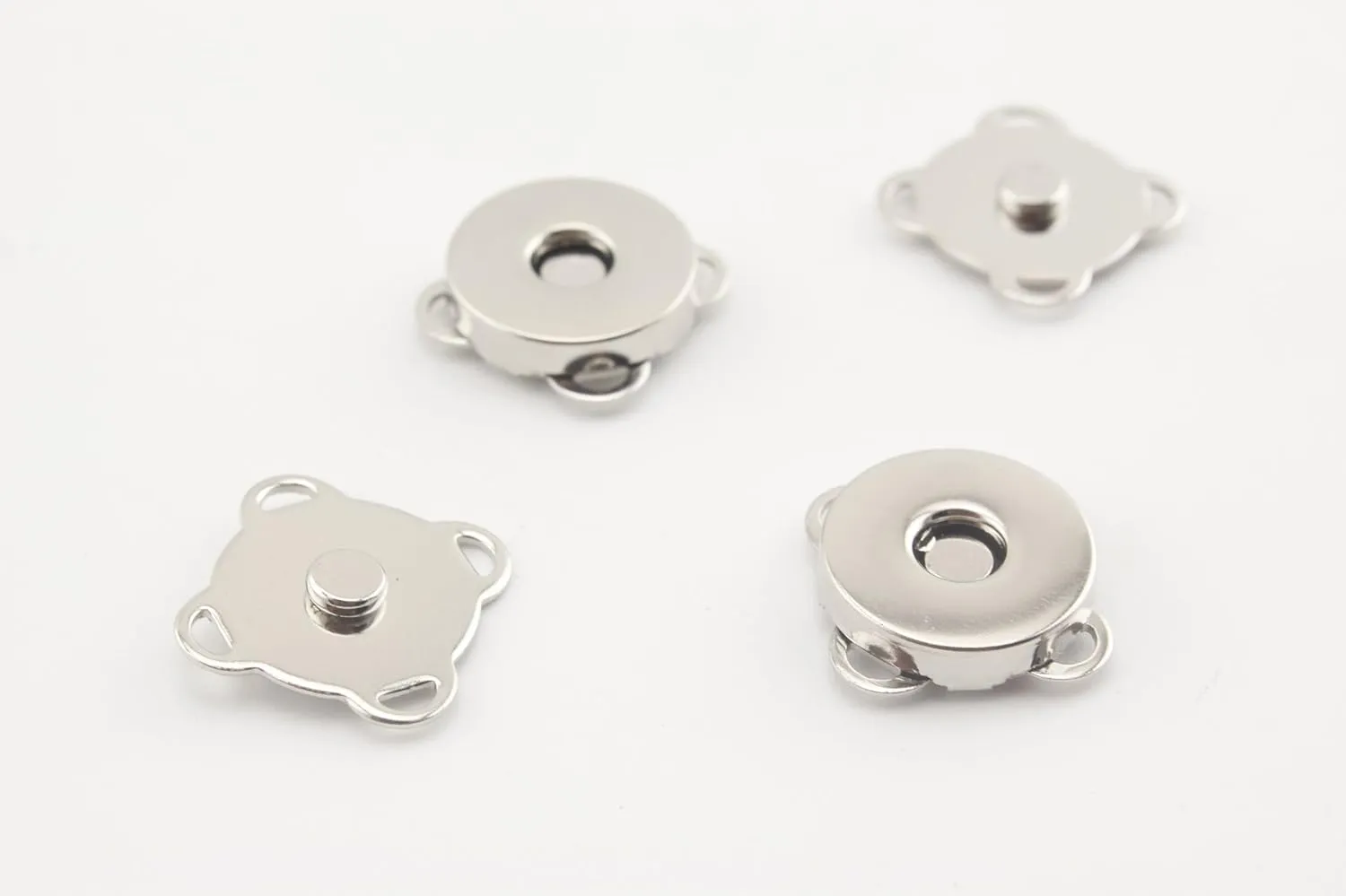 Sew on Thin Round Magnetic Snaps Bag Button Purse Leather Closures for Sewing Purse Bag Clutch Wallet 3/8 Inch / 10mm Nickel F24