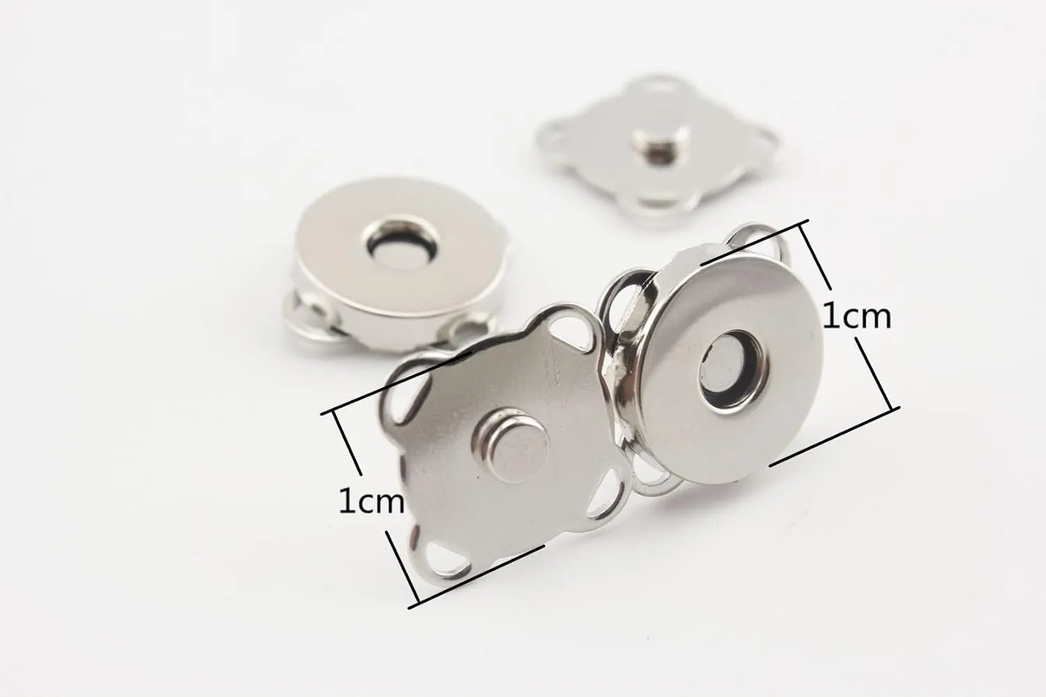 Sew on Thin Round Magnetic Snaps Bag Button Purse Leather Closures for Sewing Purse Bag Clutch Wallet 3/8 Inch / 10mm Nickel F24