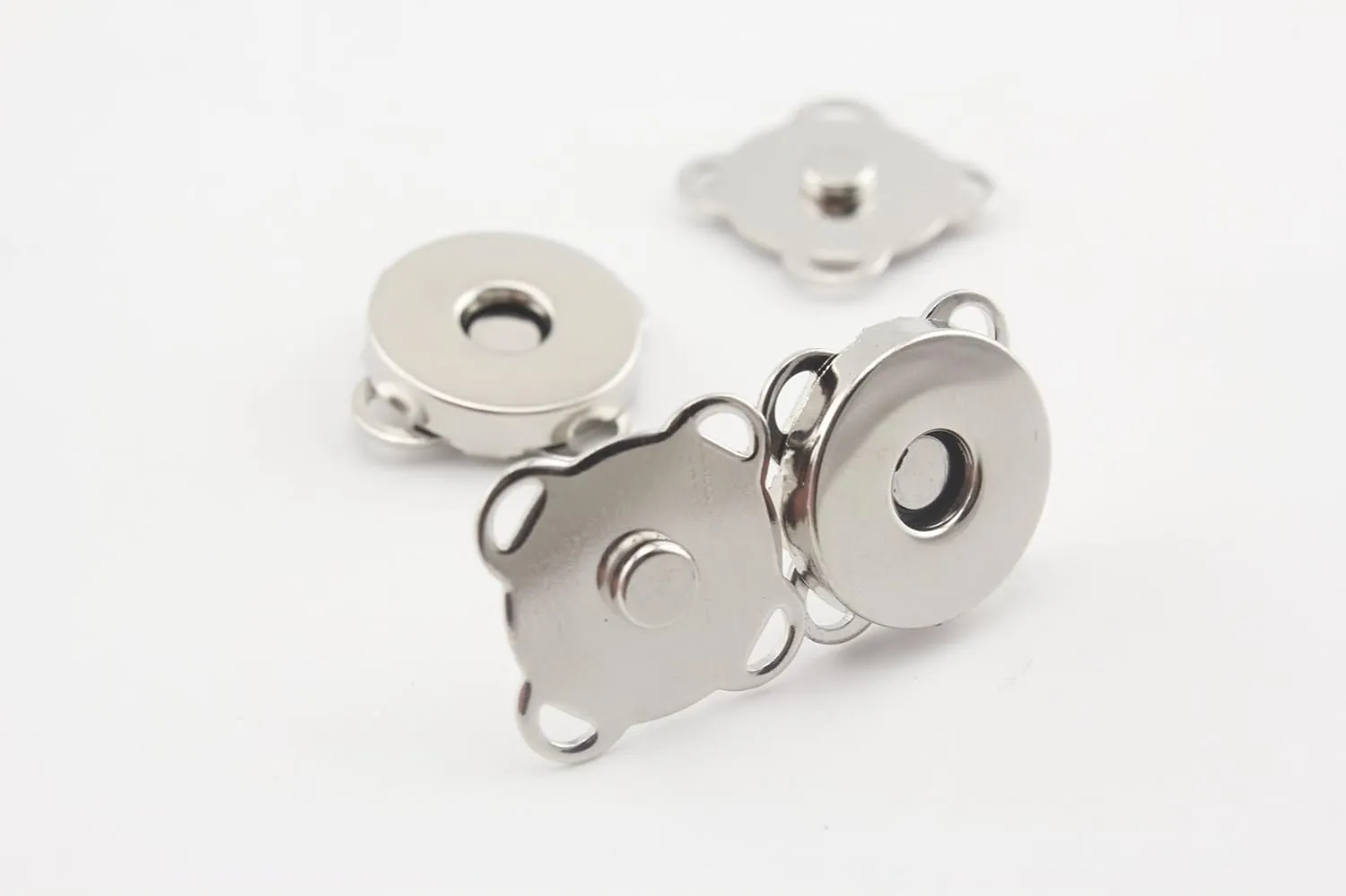 Sew on Thin Round Magnetic Snaps Bag Button Purse Leather Closures for Sewing Purse Bag Clutch Wallet 3/8 Inch / 10mm Nickel F24