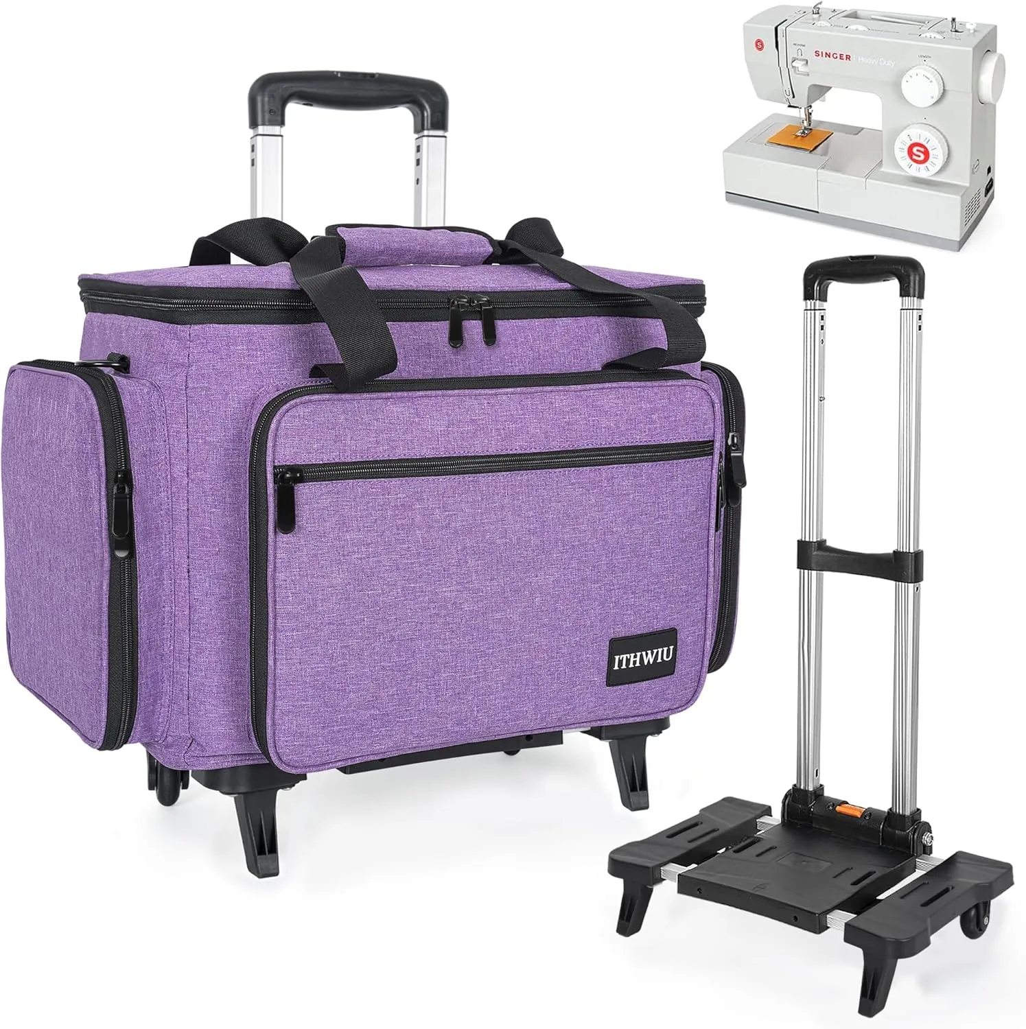 Sewing Machine Carrying Case with Multiple Storage Pockets for Accessories, Universal Tote Storage Bag
