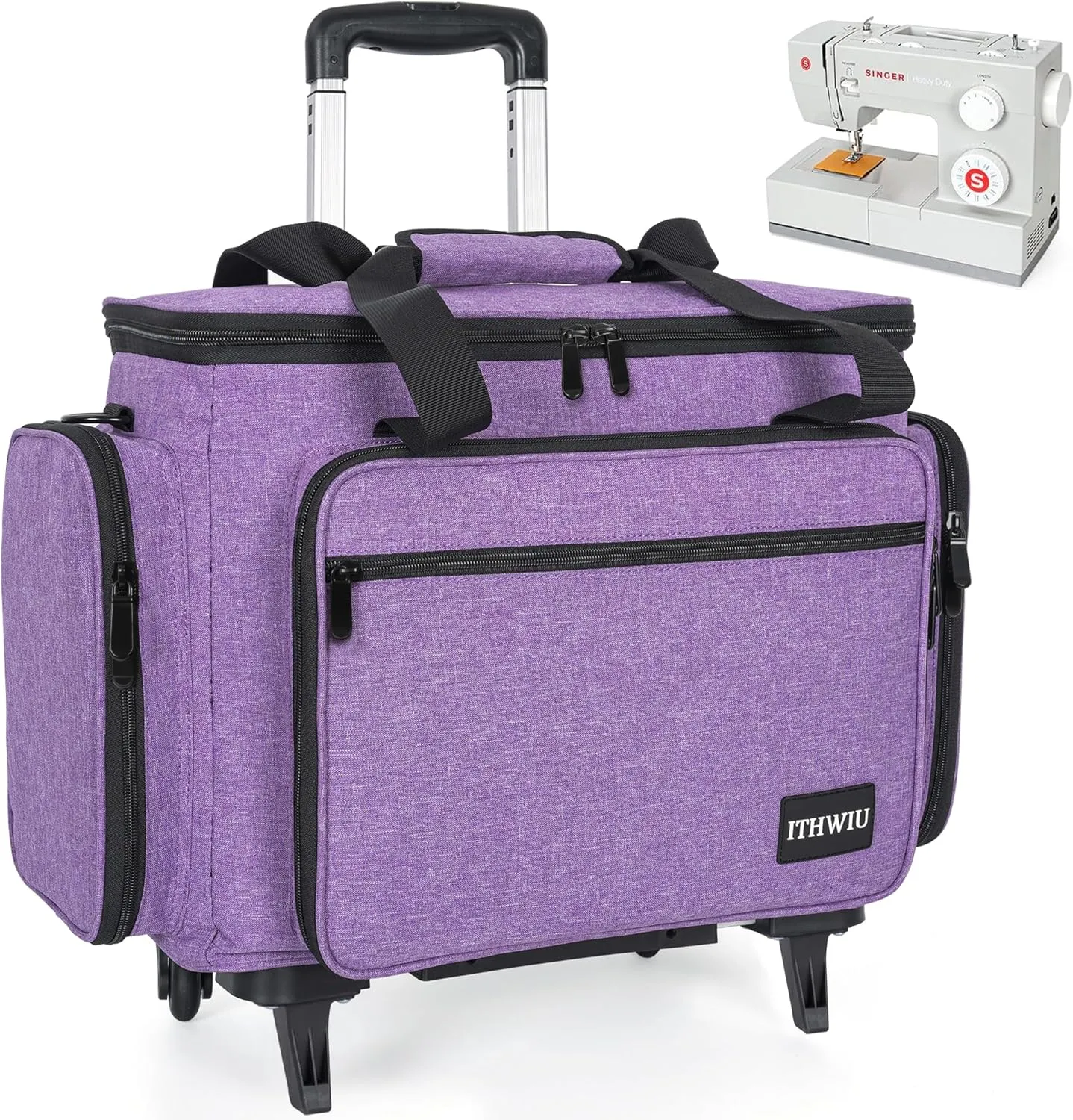 Sewing Machine Carrying Case with Multiple Storage Pockets for Accessories, Universal Tote Storage Bag
