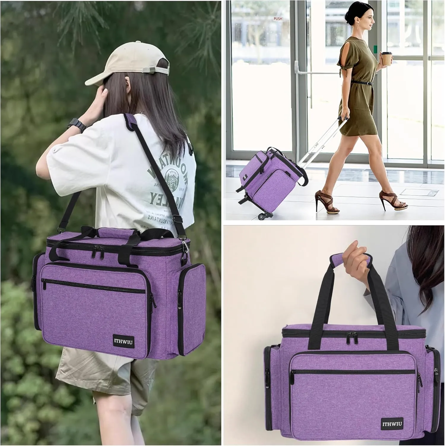 Sewing Machine Carrying Case with Multiple Storage Pockets for Accessories, Universal Tote Storage Bag