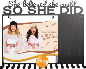 She Believed She Could SO SHE DID Race Medal Holder Wall Hanger,Marathon Medal Display and Runner Medal Hanger Display,Bib Running Medal Display, Running Medal Hanger Display,Medal Holder for Wall