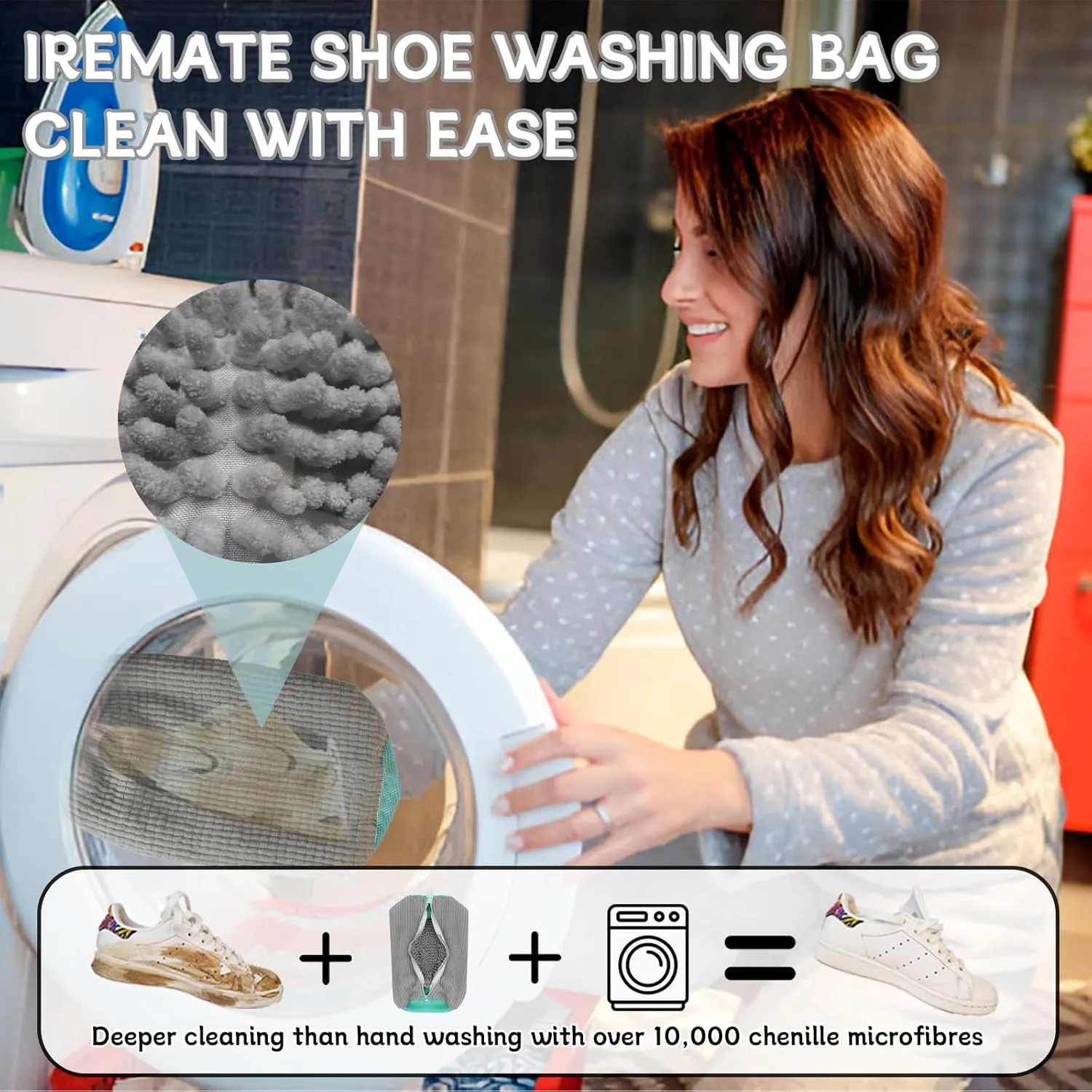 Shoe Washing Machine Bag 2 Pcs Reusable Laundry Shoe Bag for Washer and Dryer Grey Durable Shoe Bags for Traveling Tennis Sneaker Shoe Washing Bag with Zipper Cute Mesh Cleaner Shoe Pouch