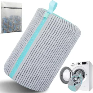 Shoe Washing Machine Bag, New Upgrade Shoe Bag For Washing Machine, 1 Shoe Washing Bag, 1 Mesh Laundry Bag, Gray