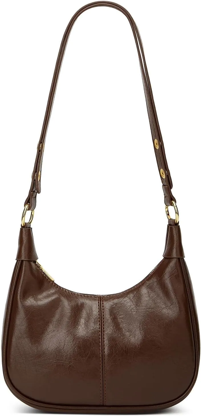 Shoulder Bag for Women Soft PU Leather Crescent Tote Handbag Retro Classic Satchel Crossbody Underarm Hobo Purse Clutch