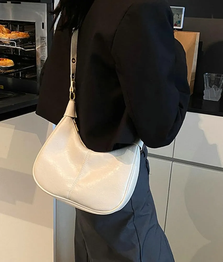 Shoulder Bag for Women Soft PU Leather Crescent Tote Handbag Retro Classic Satchel Crossbody Underarm Hobo Purse Clutch