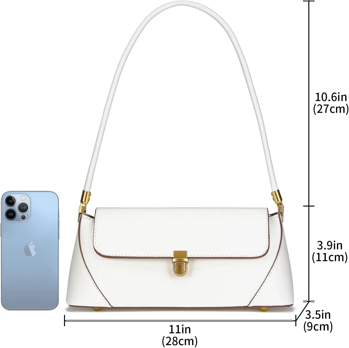 Shoulder Bag for Women Vintage Purse Fashion Classic Vegan Leather Clutch Tote Retro Handbag with Buckle Closure