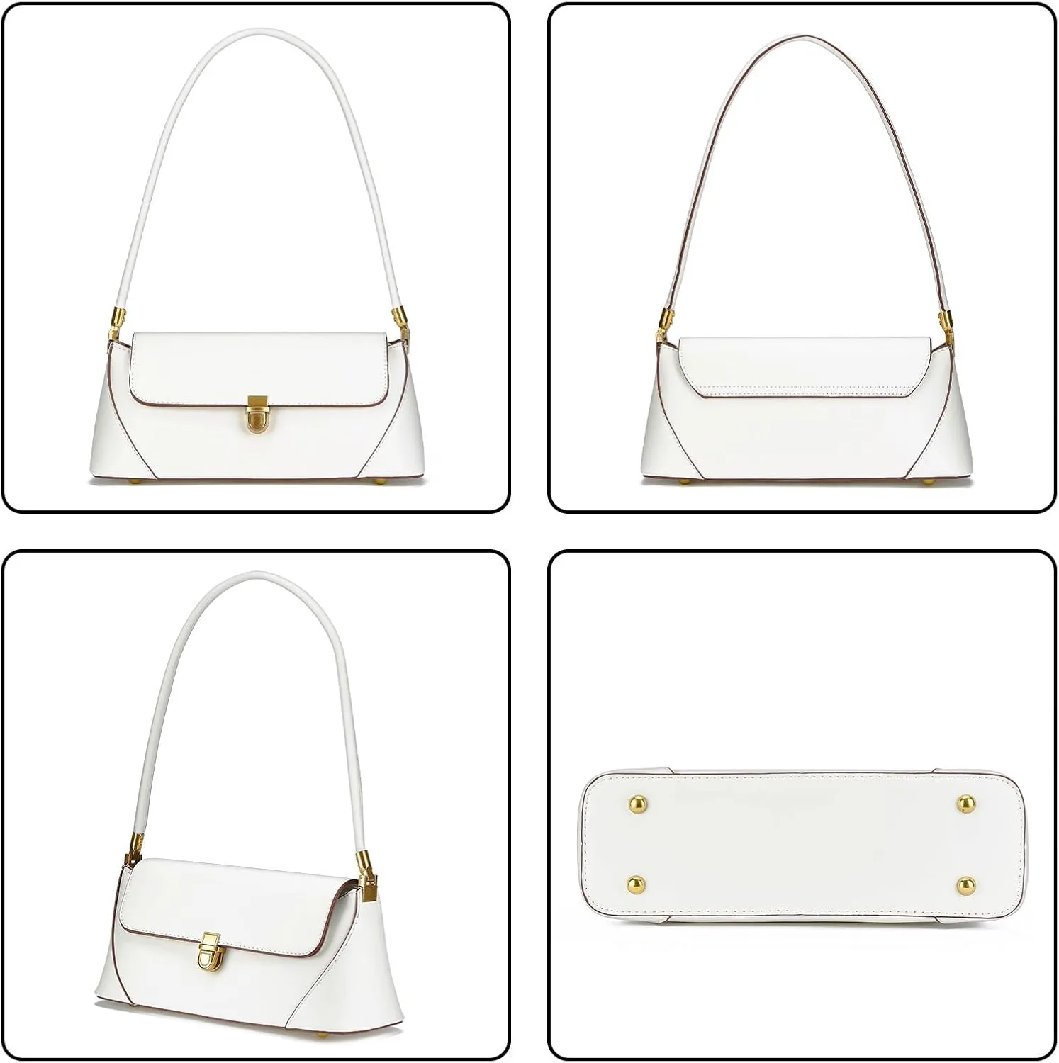 Shoulder Bag for Women Vintage Purse Fashion Classic Vegan Leather Clutch Tote Retro Handbag with Buckle Closure