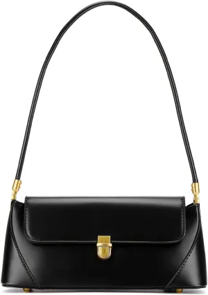 Shoulder Bag for Women Vintage Purse Fashion Classic Vegan Leather Clutch Tote Retro Handbag with Buckle Closure