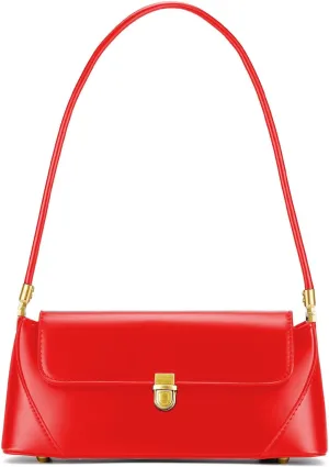 Shoulder Bag for Women Vintage Purse Fashion Classic Vegan Leather Clutch Tote Retro Handbag with Buckle Closure