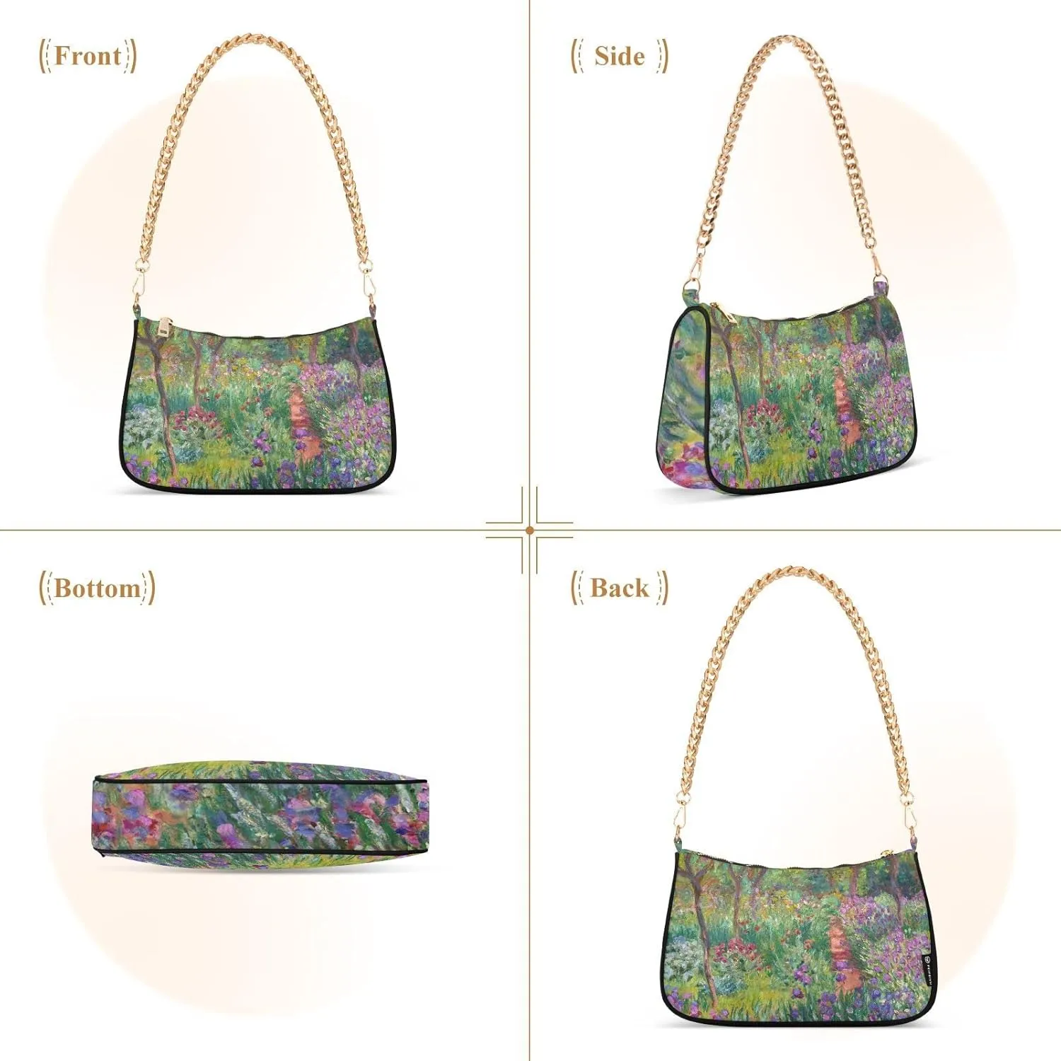 Shoulder Bags for Women Chain Strap Zipper Tote Handbag