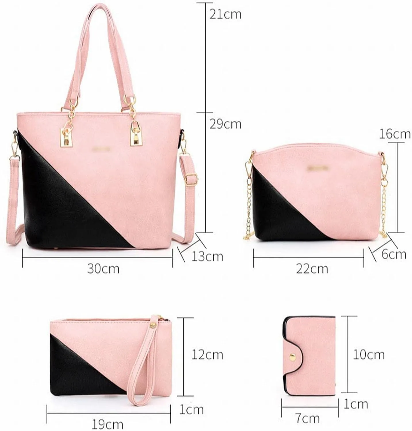 Shoulder Bags Women's Bag Composite Bag 4 Piece Set Handbag Leather Shoulder Messenger Bag Diagonal Composite Bag Luxury Tote Bag(Brown)