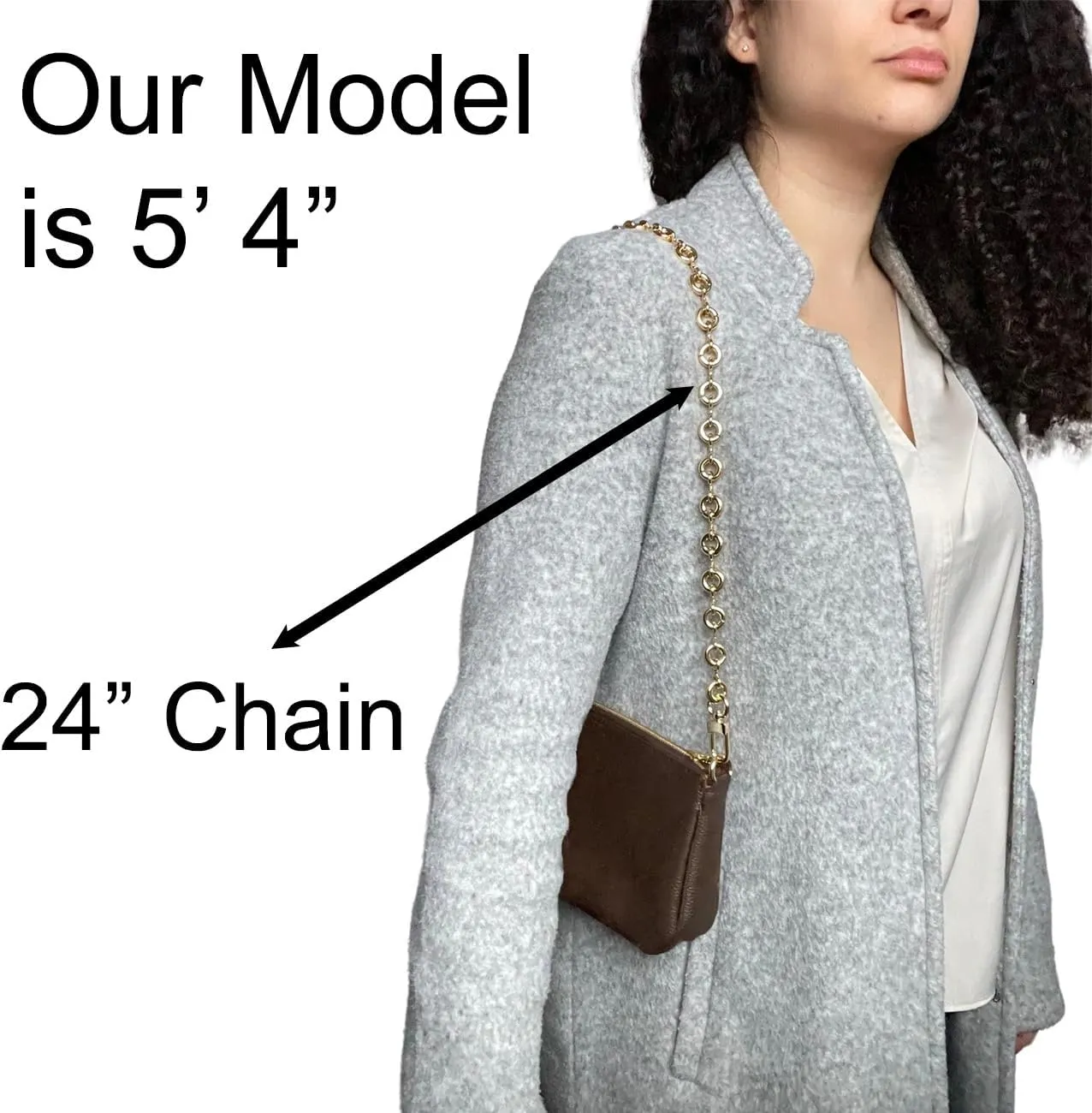 Shoulder Strap Chain Metal Replacement Chain [14mm] for Women Handbag - Gold (24" / 60cm)