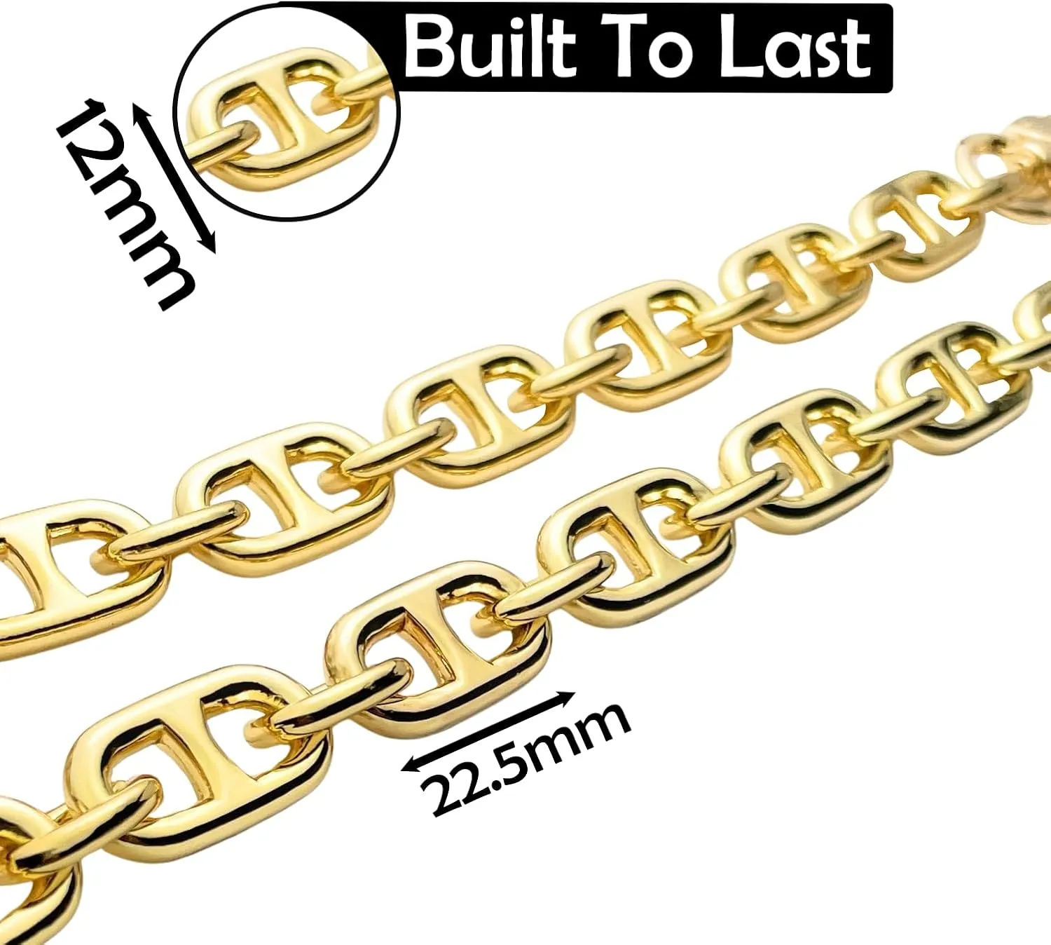 Shoulder Strap Metal Purse Chain Crossbody Replacement Strap [12mm] Lovely - Gold (16" / 40cm)