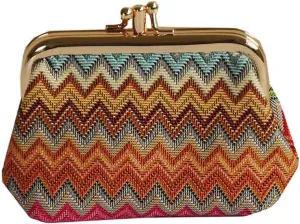 Signare Tapestry Double Pocket Change Pouch Kiss lock Coin Purse for Women