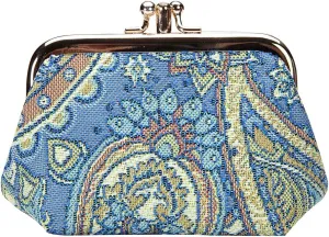 Signare Tapestry Double Pocket Change Pouch Kiss lock Coin Purse for Women