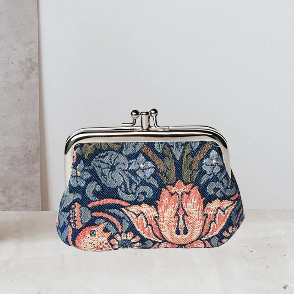 Signare Tapestry Double Pocket Change Pouch Kiss lock Coin Purse for Women