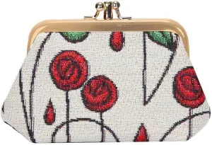 Signare Tapestry Double Pocket Change Pouch Kiss lock Coin Purse for Women