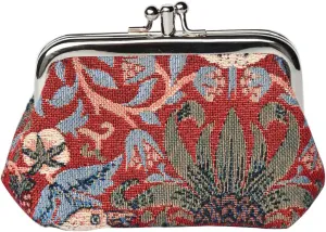 Signare Tapestry Double Pocket Change Pouch Kiss lock Coin Purse for Women