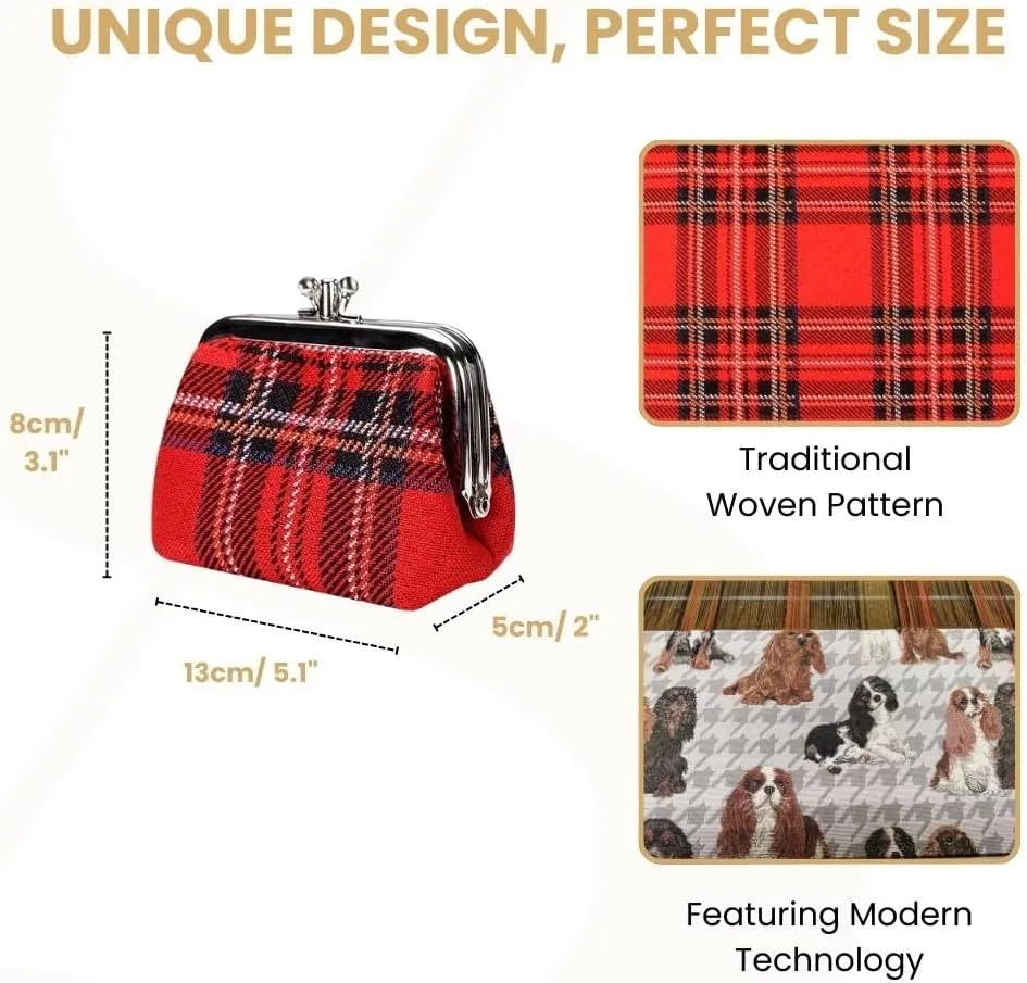 Signare Tapestry Double Pocket Change Pouch Kiss lock Coin Purse for Women