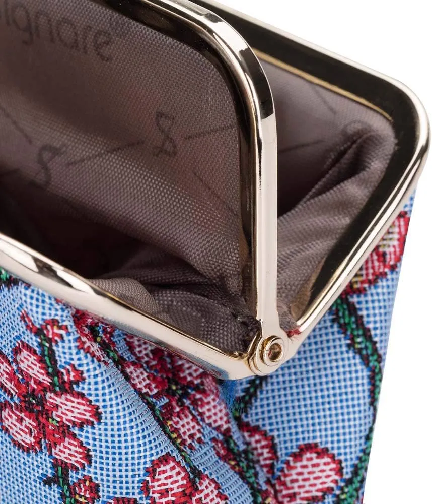 Signare Tapestry Double Pocket Change Pouch Kiss lock Coin Purse for Women