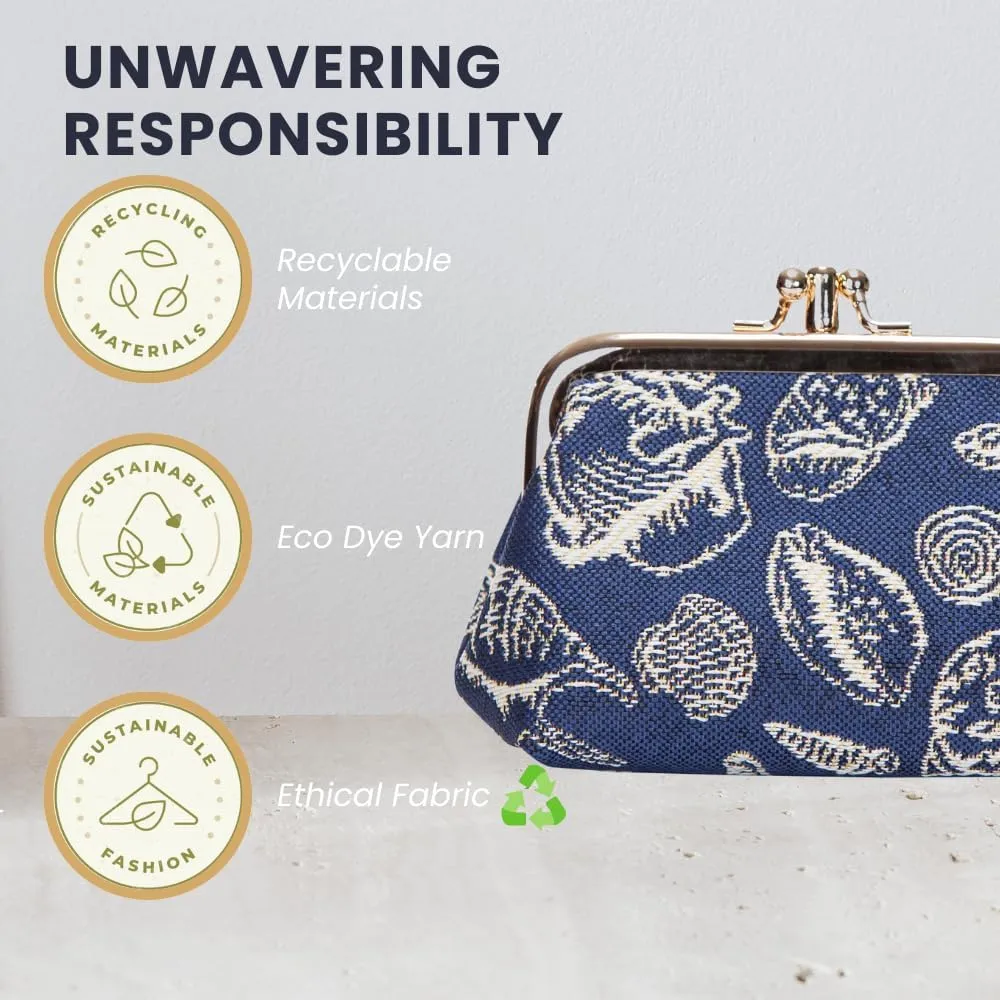 Signare Tapestry Double Pocket Change Pouch Kiss lock Coin Purse for Women