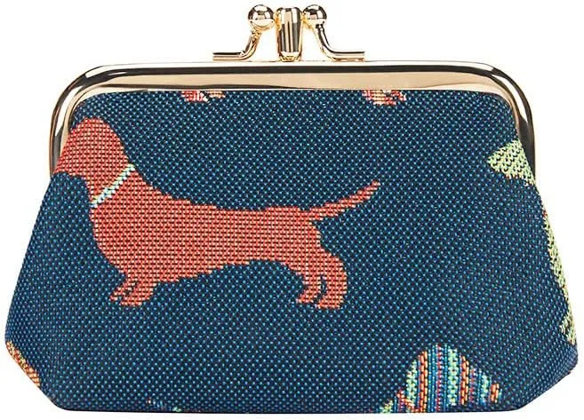 Signare Tapestry Double Pocket Change Pouch Kiss lock Coin Purse for Women