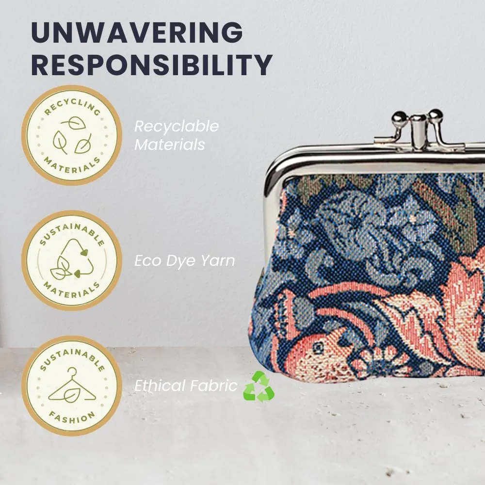 Signare Tapestry Double Pocket Change Pouch Kiss lock Coin Purse for Women