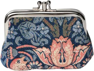 Signare Tapestry Double Pocket Change Pouch Kiss lock Coin Purse for Women
