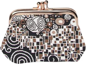 Signare Tapestry Double Pocket Change Pouch Kiss lock Coin Purse for Women