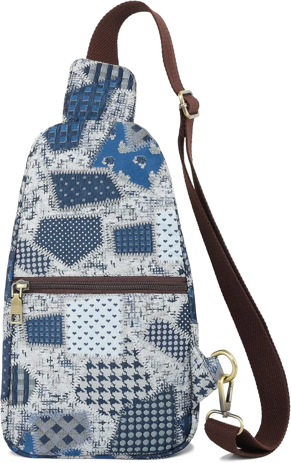 SILKAREA Canvas Sling Bag for Wome Crossbody Purse Small Sling Backpack Purse Travel Hiking Chest Bag Daypack