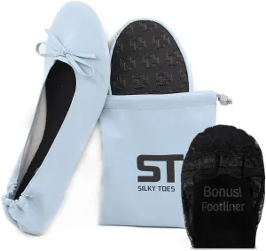 Silky Toes Foldable Flats for Women Purse Ballet Shoes Ballerina Slippers