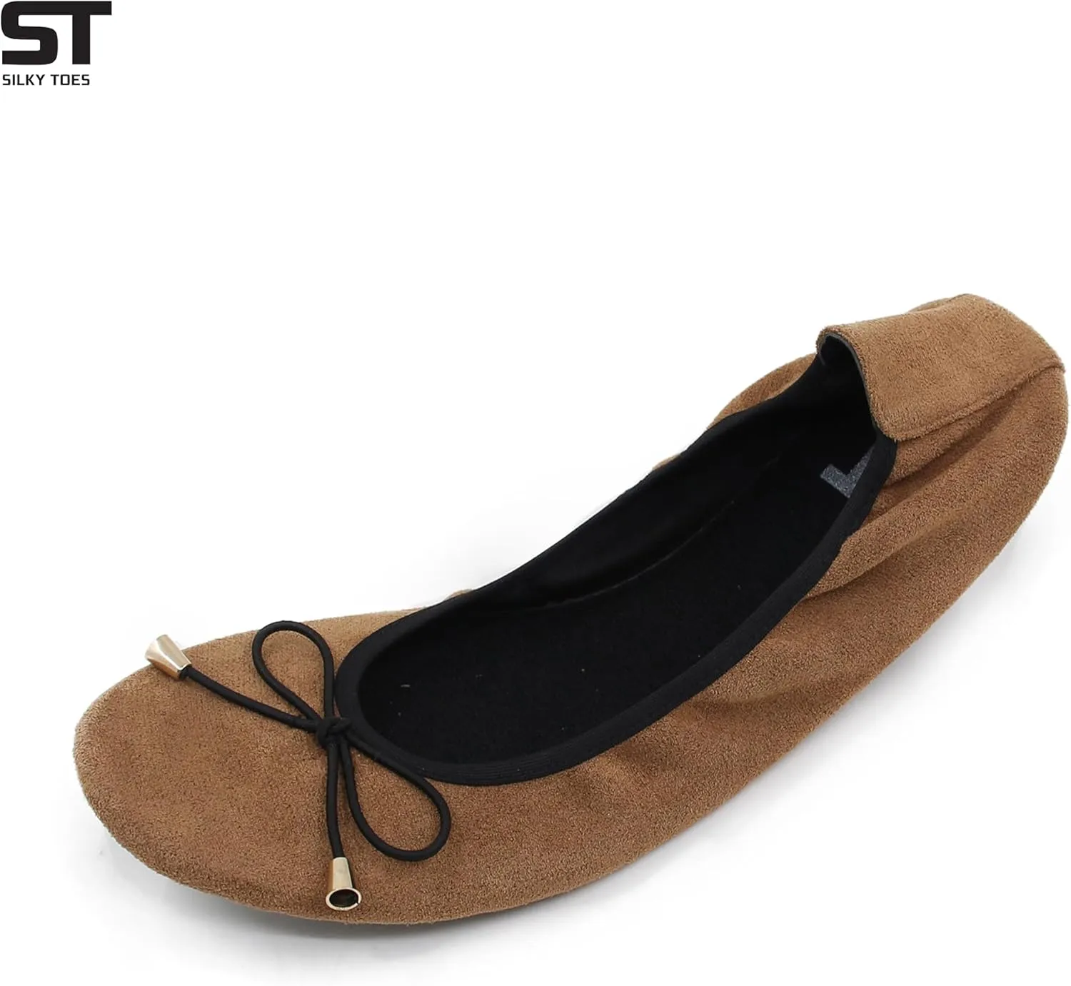 Silky Toes Foldable Flats for Women Purse Ballet Shoes Ballerina Slippers