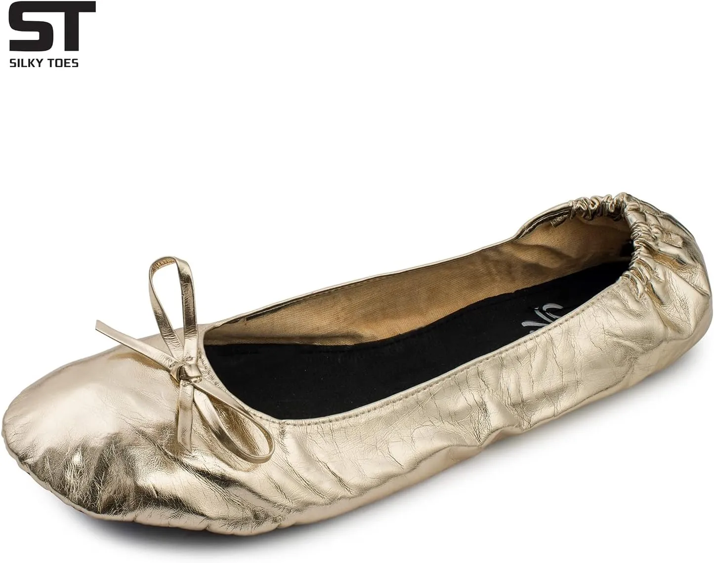 Silky Toes Foldable Flats for Women Purse Ballet Shoes Ballerina Slippers
