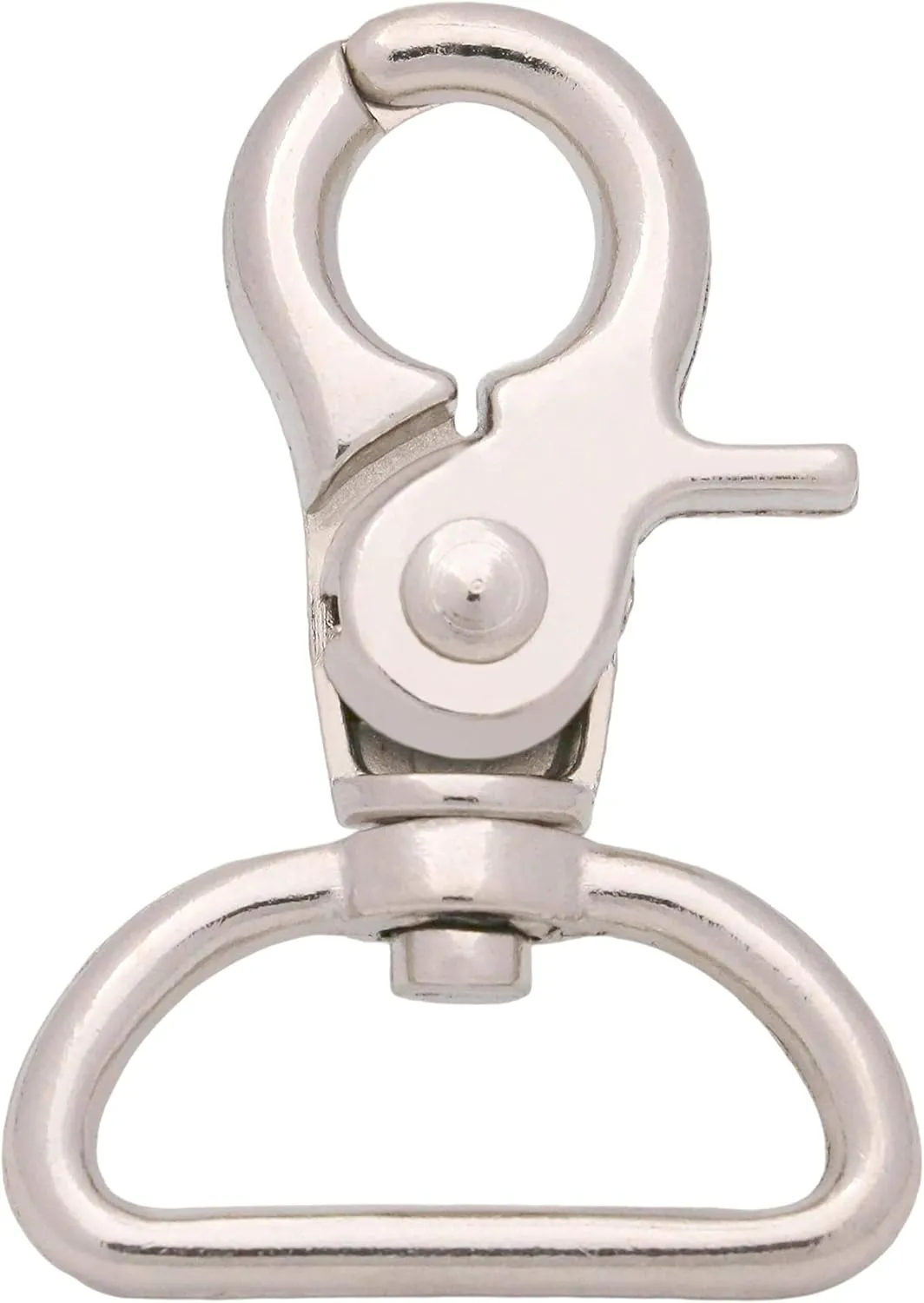 Silvery 1 Inch Inside Diameter D-Ring Lobster Clasp Claw Swivel Lobster Snap Clasp Hook for Strap Pack of 15