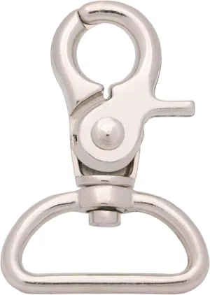 Silvery 1 Inch Inside Diameter D-Ring Lobster Clasp Claw Swivel Lobster Snap Clasp Hook for Strap Pack of 15