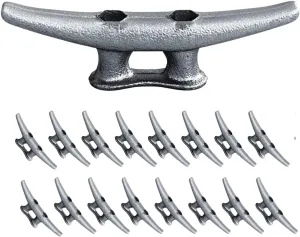 Simplified Living 4" Dock Cleats | Weatherproof Galvanized Cast Iron 4 Inch Boat Cleat Tie Downs for Marine Pier or Decorative Nautical Maritime Decor | 4, 8 or 16 Pack