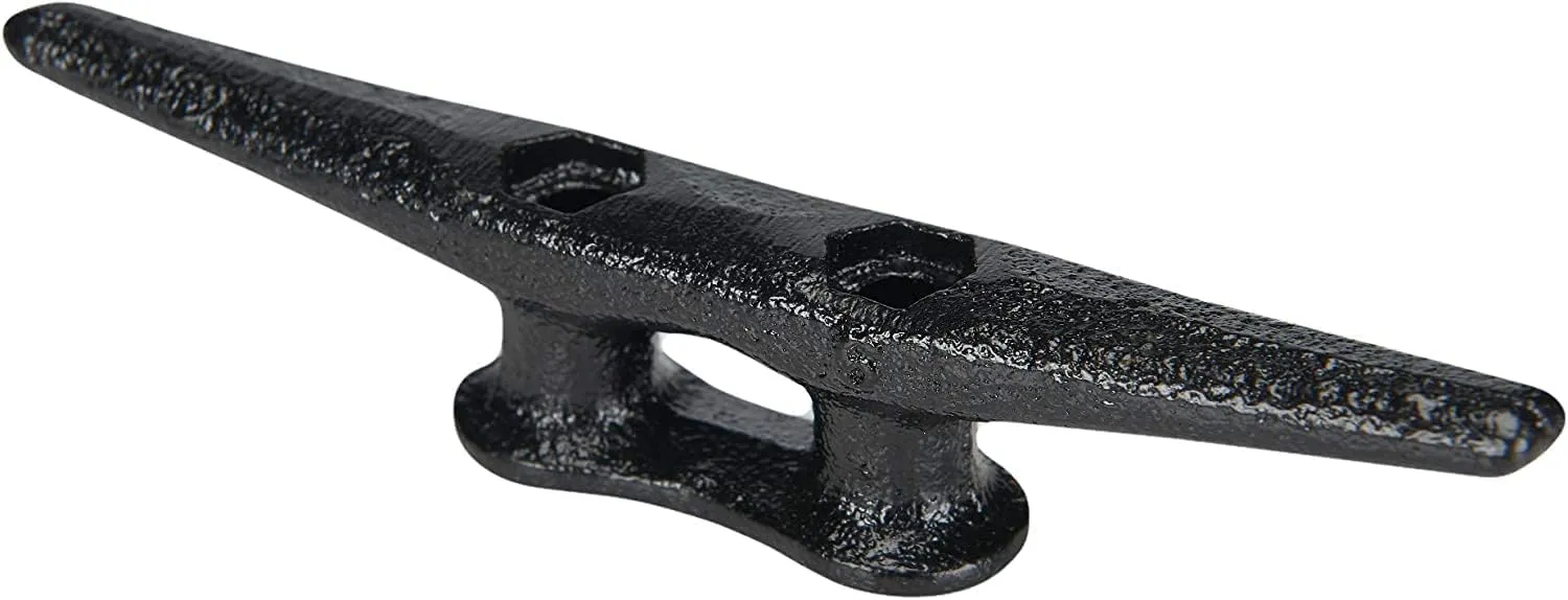 Simplified Living 6" Dock Cleat | Weatherproof Electrophoretic Coated Cast Iron 6 Inch Black Boat Cleat Tie Downs for Marine Pier or Decorative Nautical Maritime Décor | 4, 8, or 16 Pack
