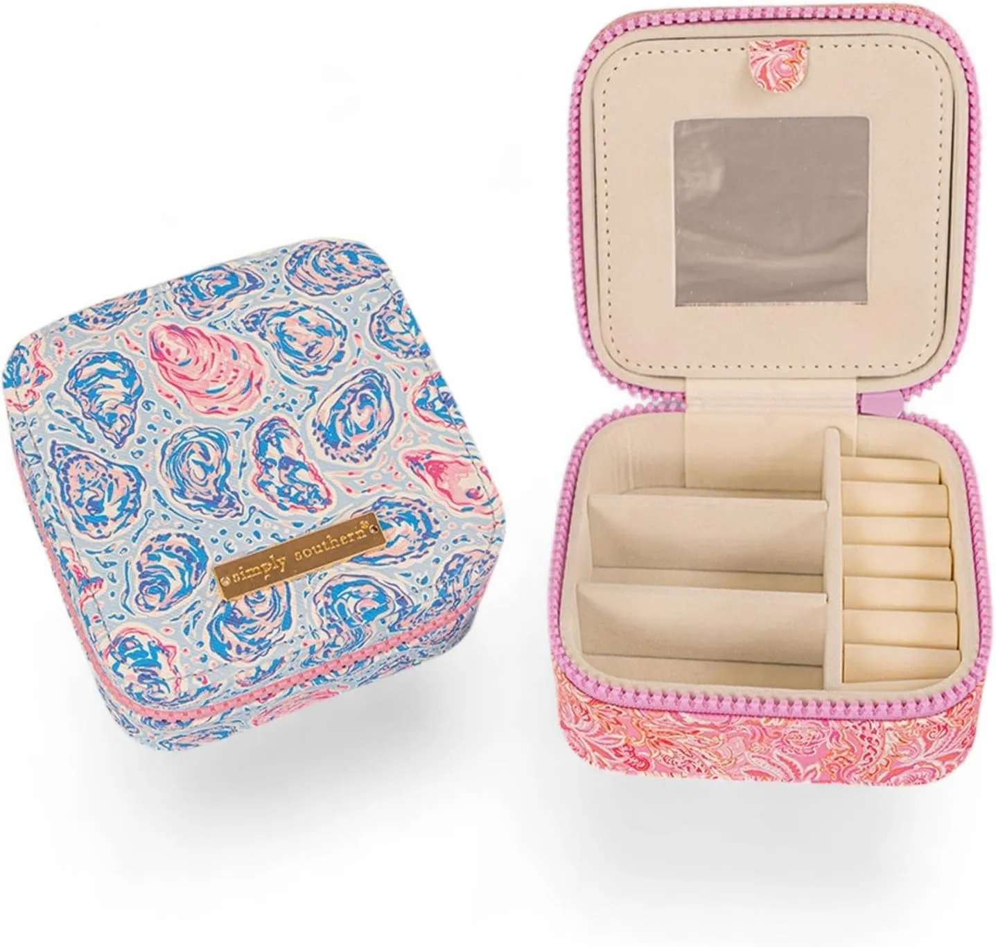 Simply Southern Ribbon Print Travel Jewelry Case