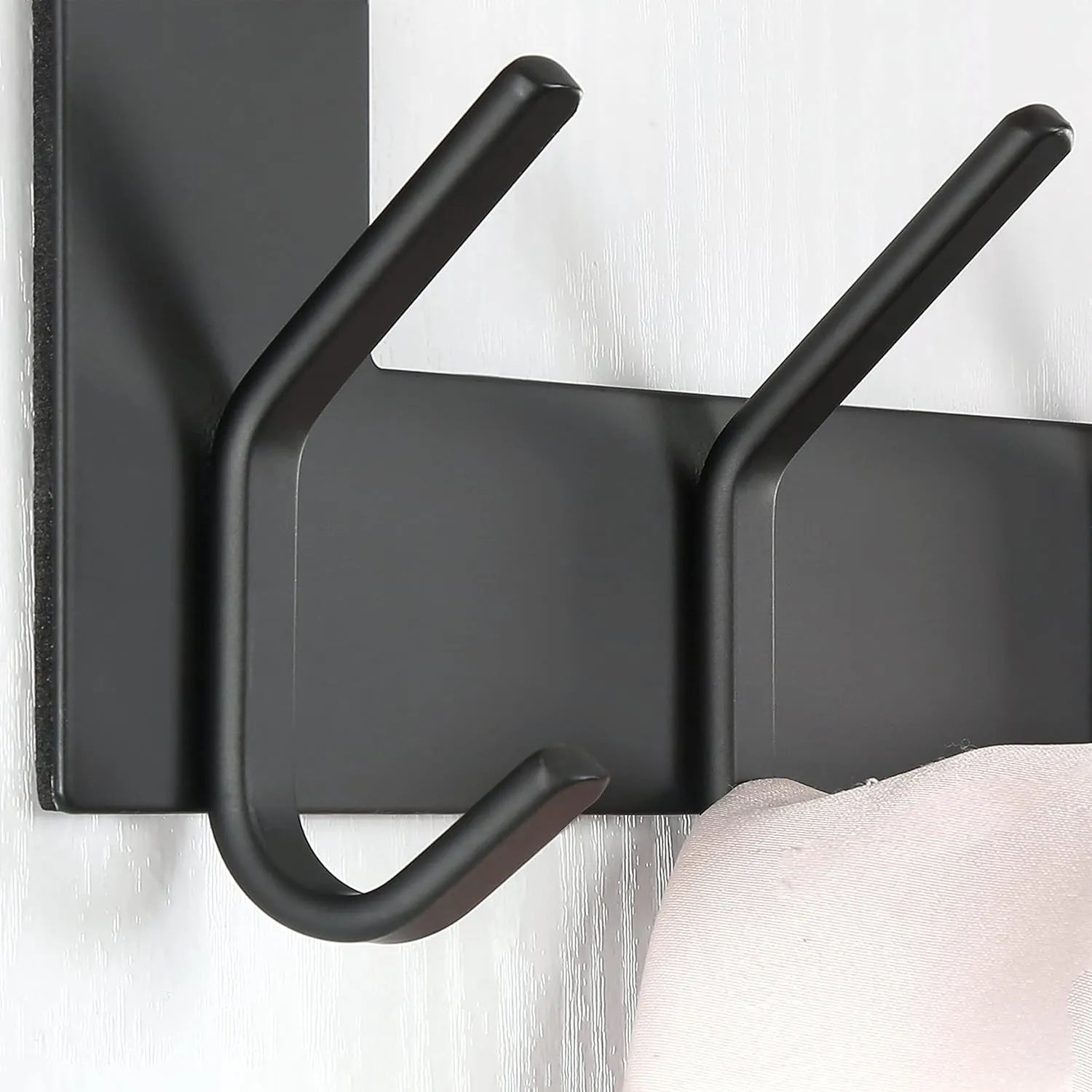 SKOLOO Over The Door Hook, Black, No Assembly Required, Stainless Steel, Door Coat Rack for Entryway, Over Door Towel Hooks for Bathroom, Coat Hooks for Hanging Coats, Backpack, Jacket, Pack of 2