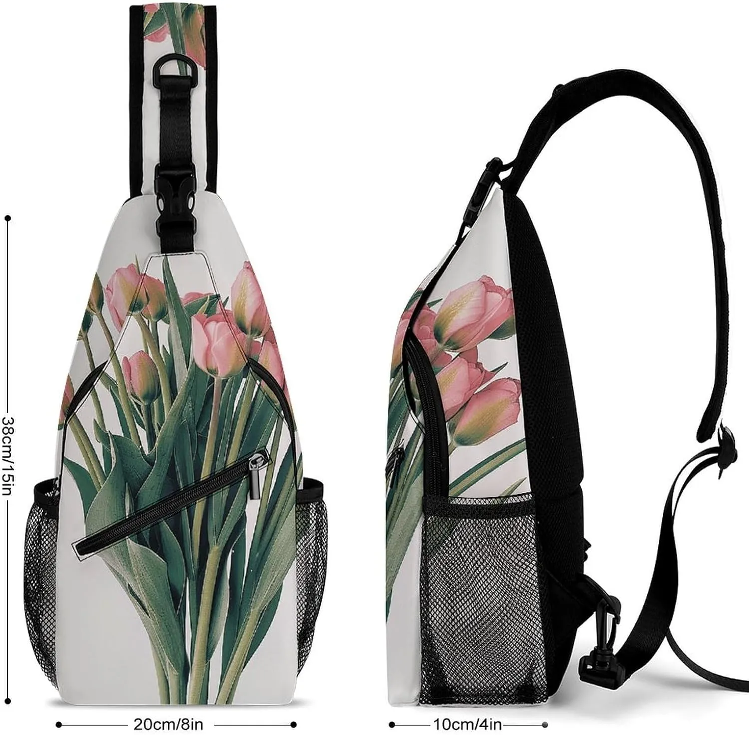 Sling Backpack Crossbody for Man Woman A Bouquet of Red Flower Cross Body Adjustable Chest Bag