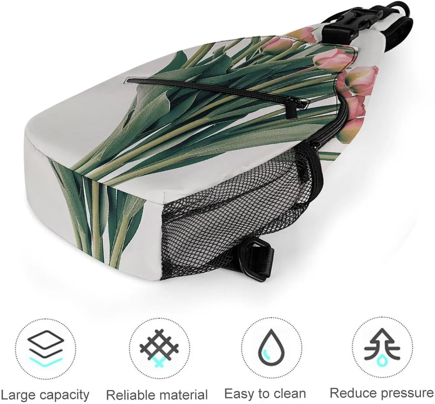 Sling Backpack Crossbody for Man Woman A Bouquet of Red Flower Cross Body Adjustable Chest Bag