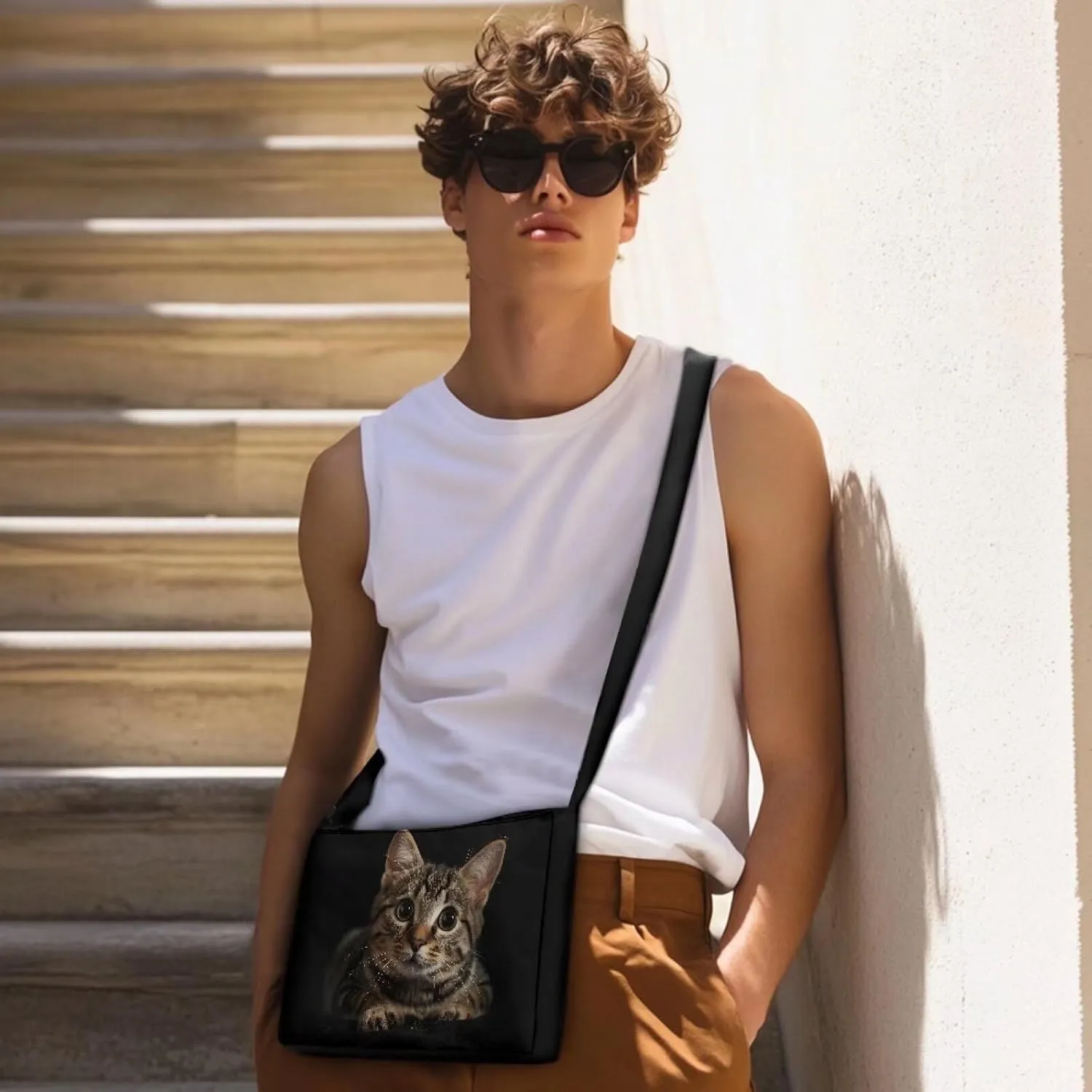 Sling Bag Small Crossbody Backpack Shoulder Bag for Women Men Trendy Adjustable Shoulder Strap Travel Bag Zippered
