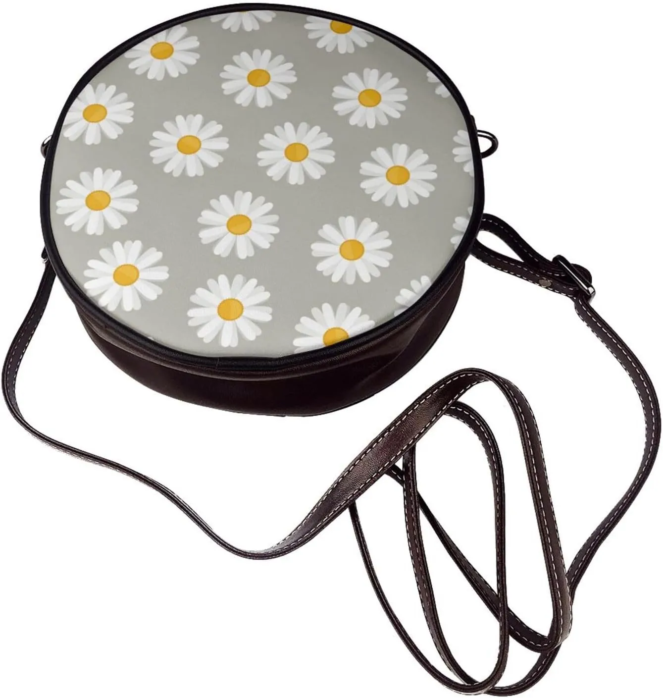 Small Crossbody Bags for Women Round Purses PU Leather Shoulder Bag with Adjustable Strap