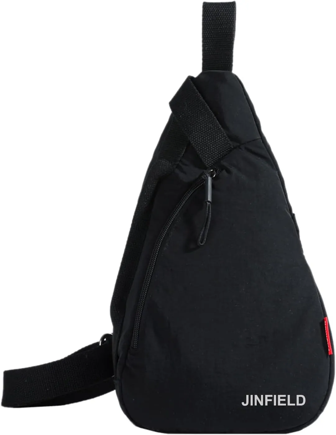 Small Crossbody Sling Backpack Men Women Sling Bag Chest Bag Daypack Nylon for Travel Workout Hiking Daily Casual (Black)